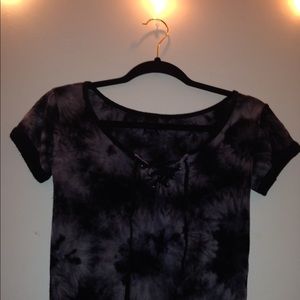 Cropped tye-dye short-sleeve